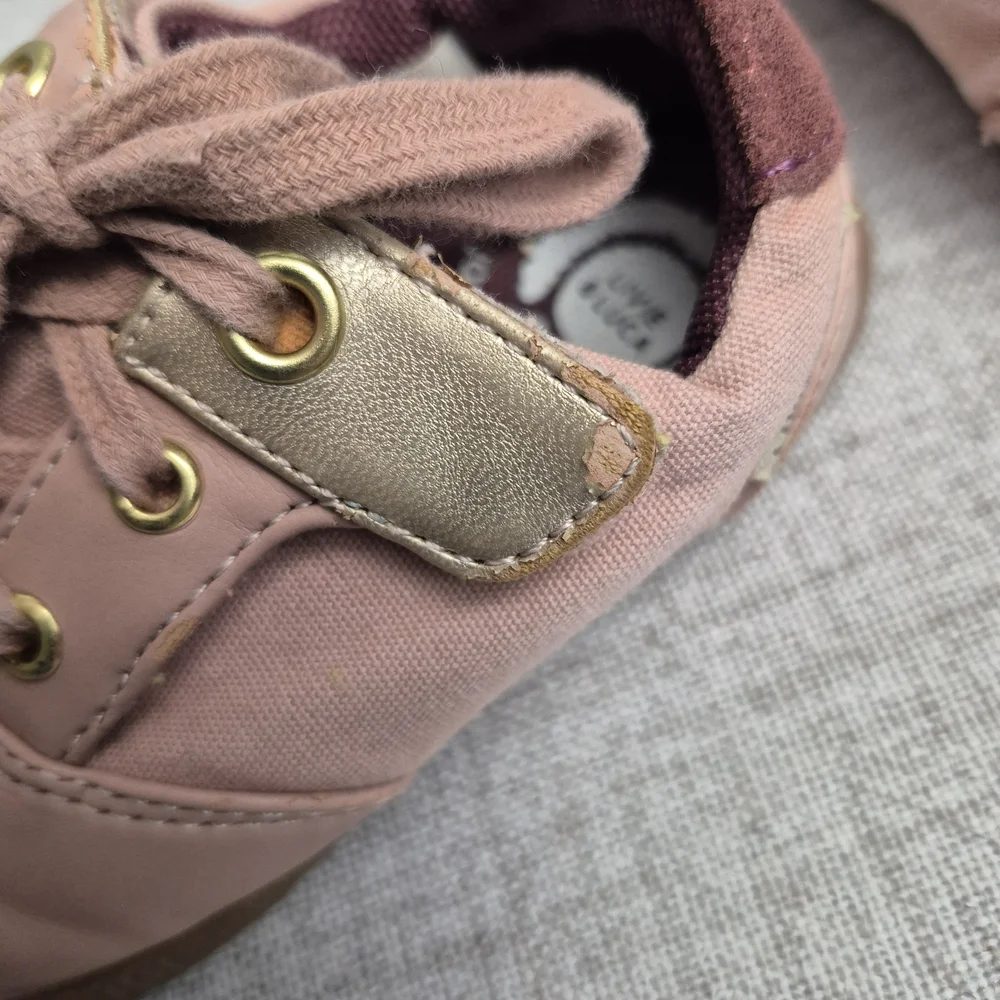 ​Livie & Luca Pink Canvas & Leather Sneakers - Gold Metallic Accent - Size 5M